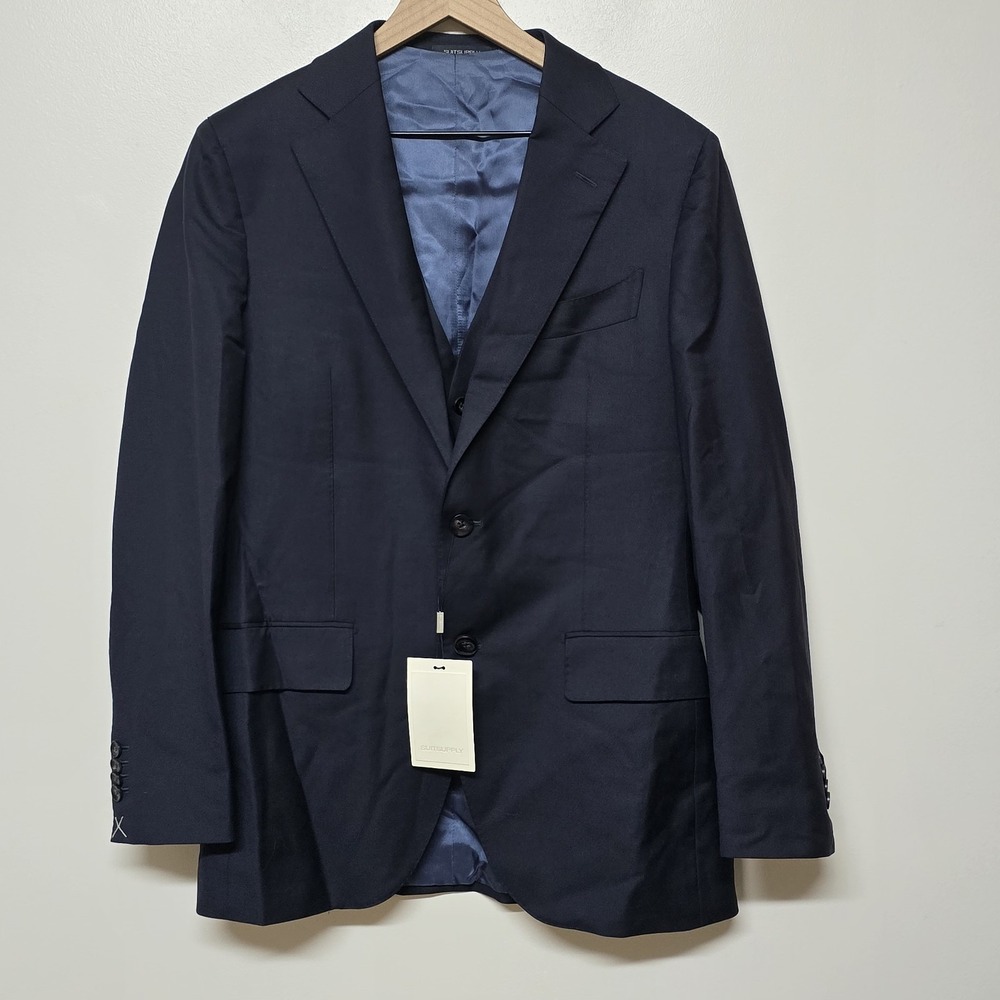 SuitSupply La Spalla Navy Wool Blazer Sport Coat 2 Piece 40R Vitale Barberis